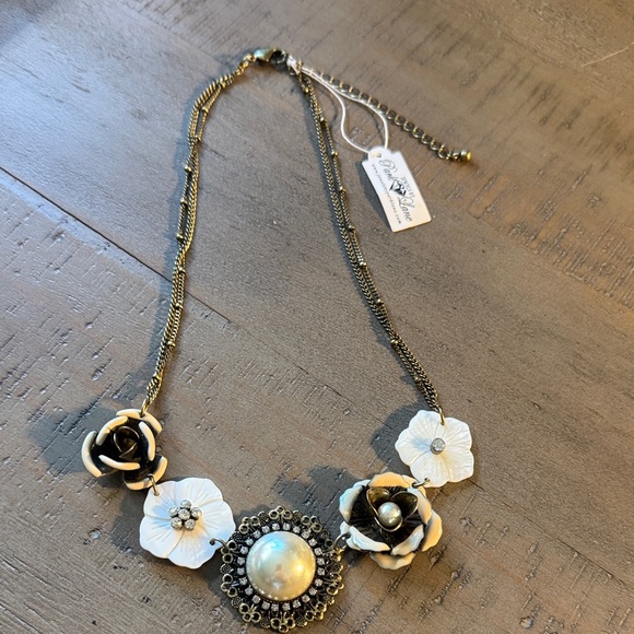 Park Lane Jewelry J’Adore 5 Flowers Pearl Black 20” Necklace NWT - Picture 1 of 13